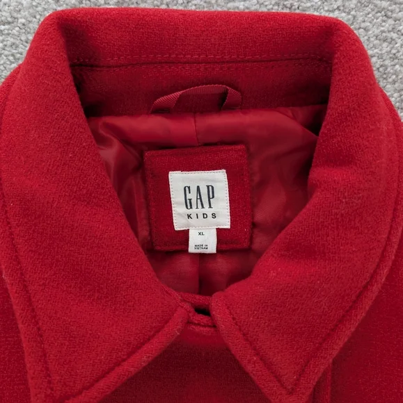 GUC GAP Kids Red Pea Coat - Picture 3 of 7